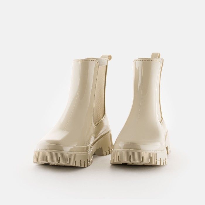 Vegan White Chelsea Ankle Boots Peachy Oat Milk Lemon Jelly - 10023683