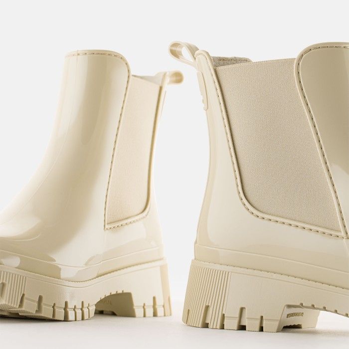 Vegan White Chelsea Ankle Boots Peachy Oat Milk Lemon Jelly - 10023683