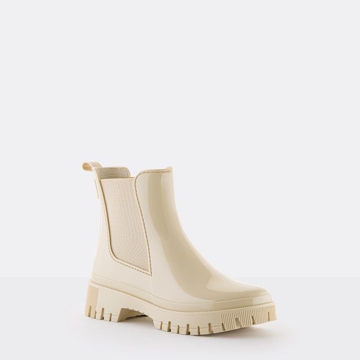 Vegan White Chelsea Ankle Boots Peachy Oat Milk Lemon Jelly - 10023683