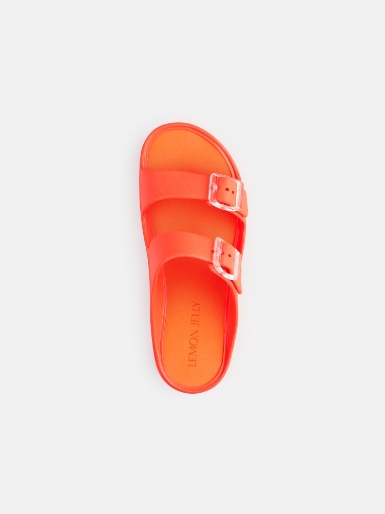 Lemon Jelly Sandals with Buckles Vegan Fenix Orange Peel - 10022977