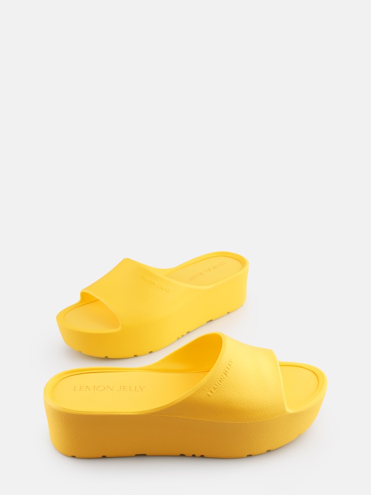 Lemon Jelly Platform Slides Vegan Sunny Vibrant Yellow - 10023116