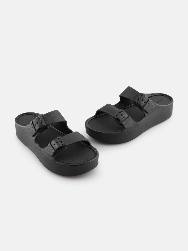 nalu＊-11138 Lemon Jelly Sandals with Buckles Vegan Fenix Black - 10023122