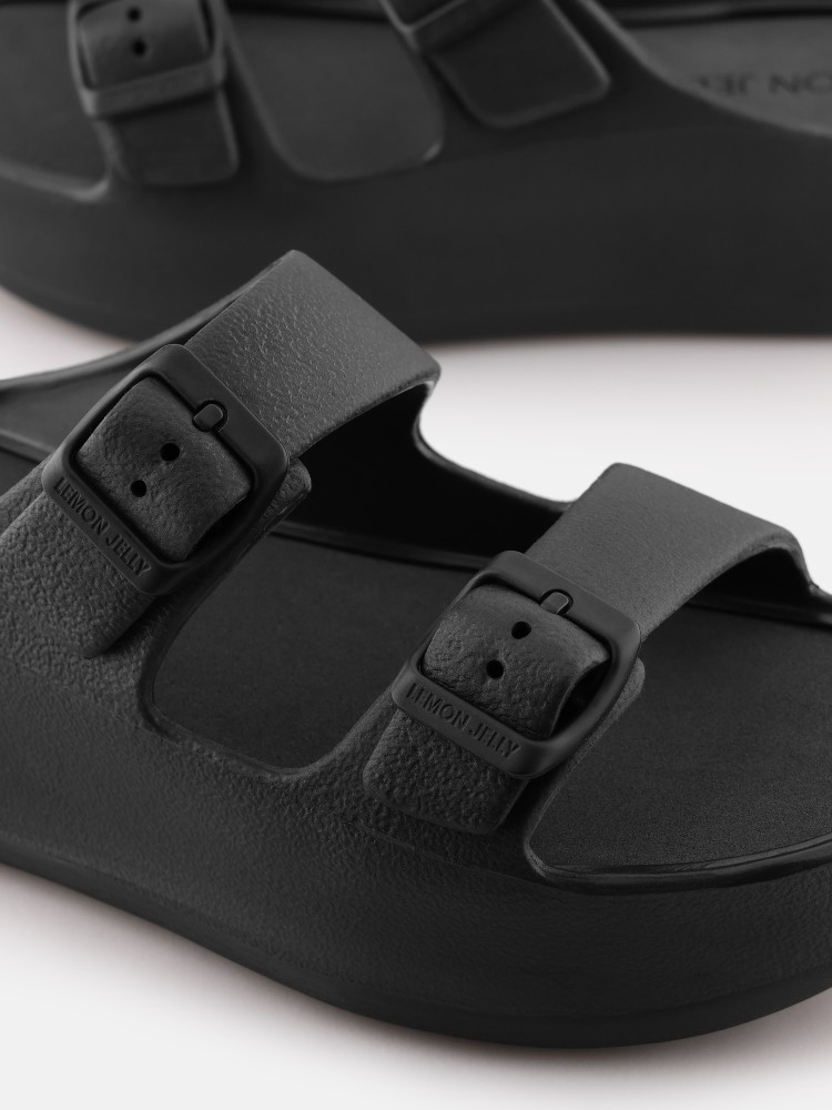 Lemon Jelly Sandals with Buckles Vegan Fenix Black - 10023122