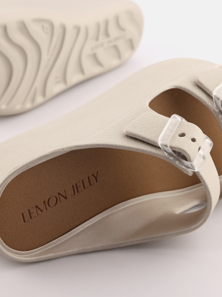 Lemon Jelly Sandals with Buckles Vegan Fenix Warm Grey - 10023124