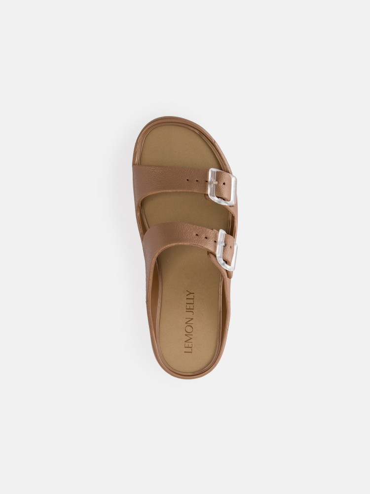 Lemon Jelly Sandals with Buckles Vegan Fenix Bronzo Metal - 10023125