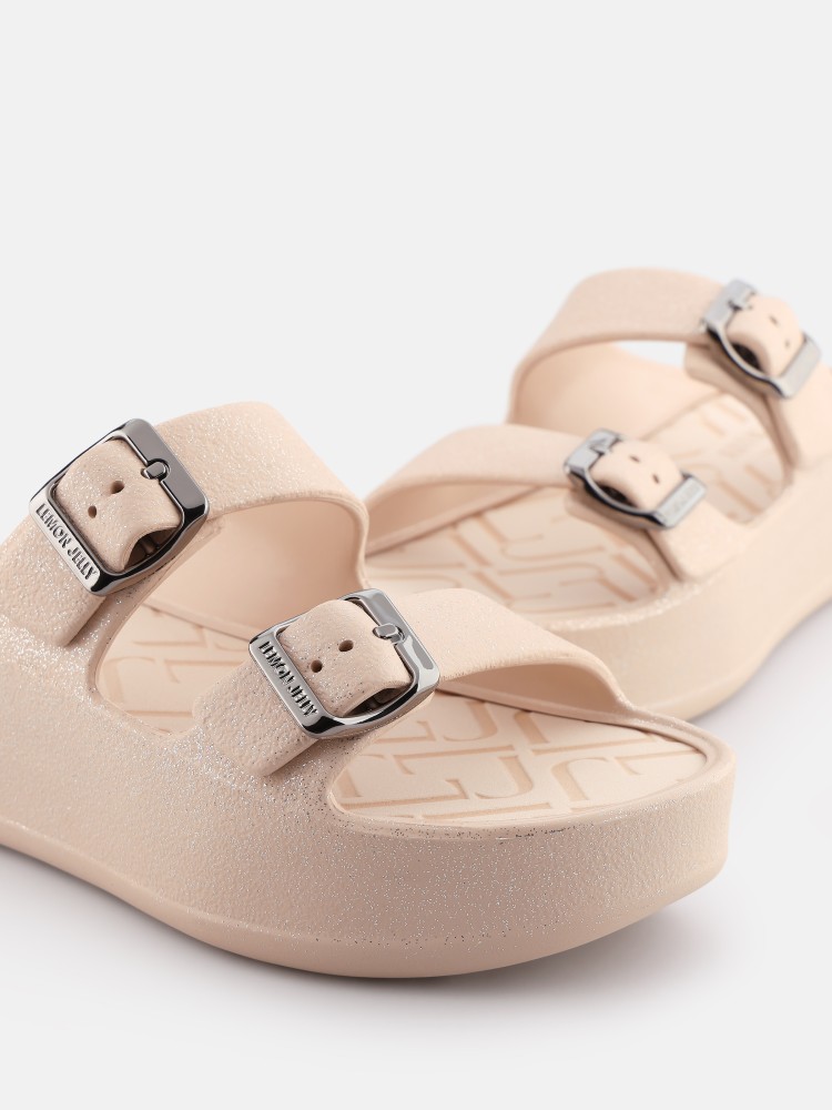 【J32426】GULLET / desert Lemon Jelly Metallic Sandals with Buckles Giulietta Desert - 10023130