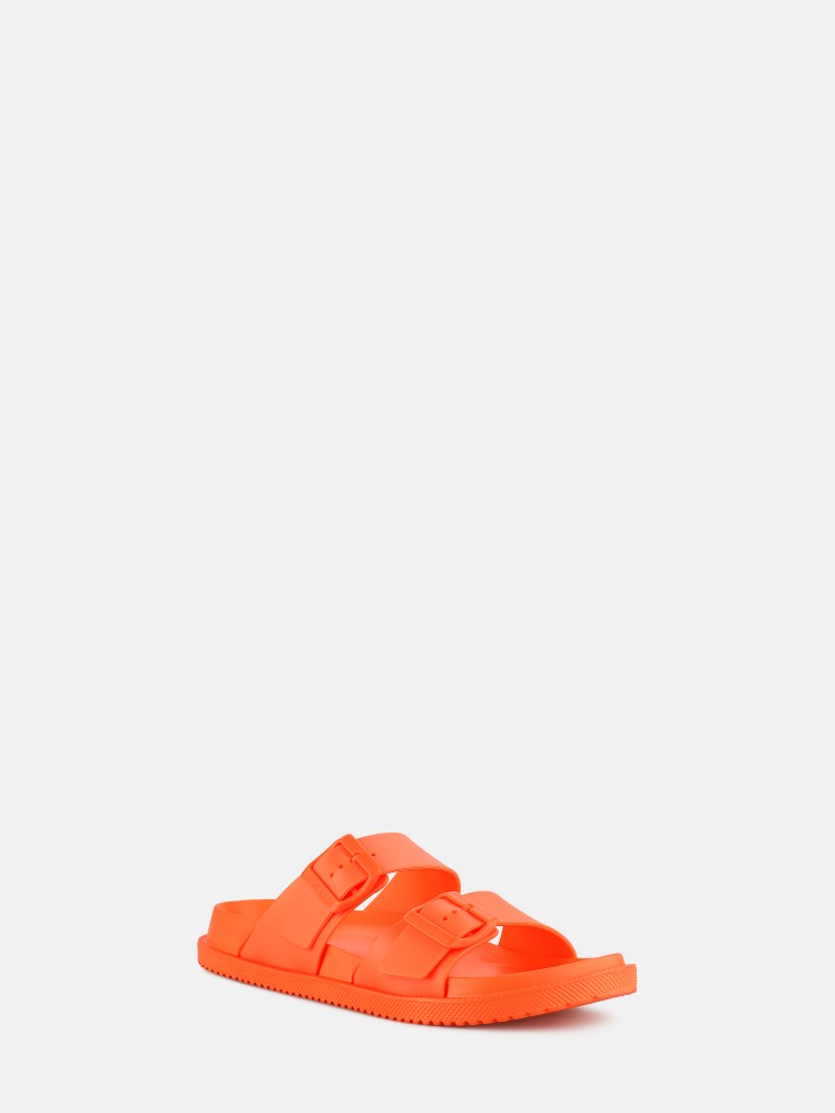 Lemon Jelly Sporty Sandals with Buckles Elise Orange Peel