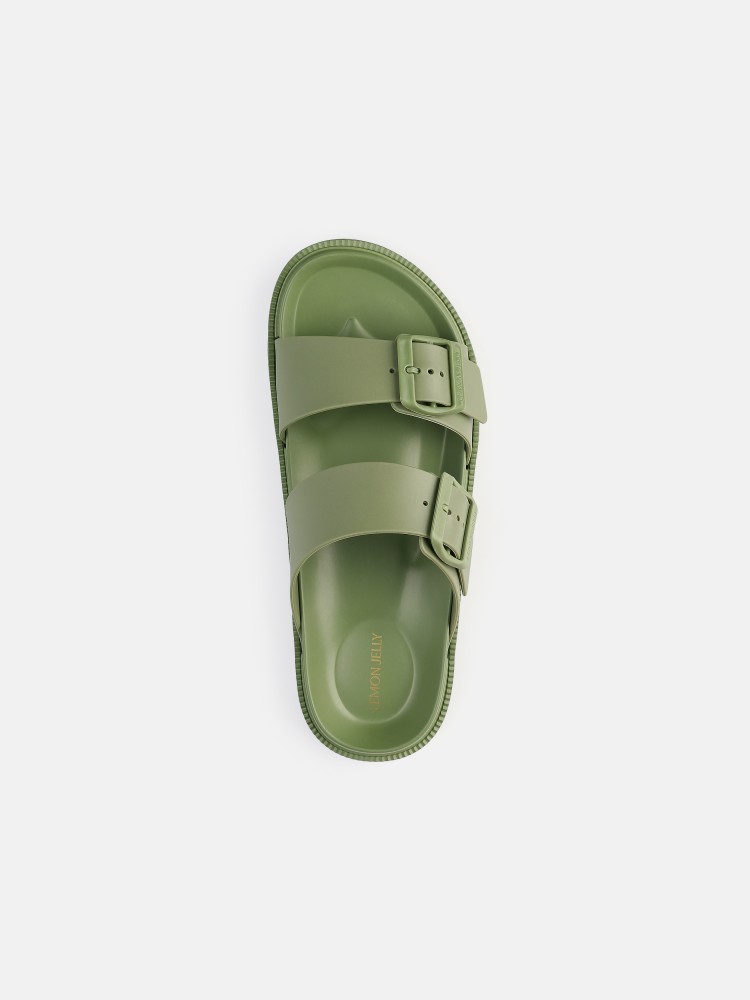 Lemon Jelly Sporty Sandals with Buckles Elise Kaki - 10023148