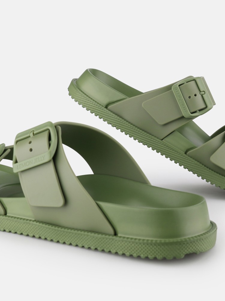 Lemon Jelly Sporty Sandals with Buckles Elise Kaki - 10023148