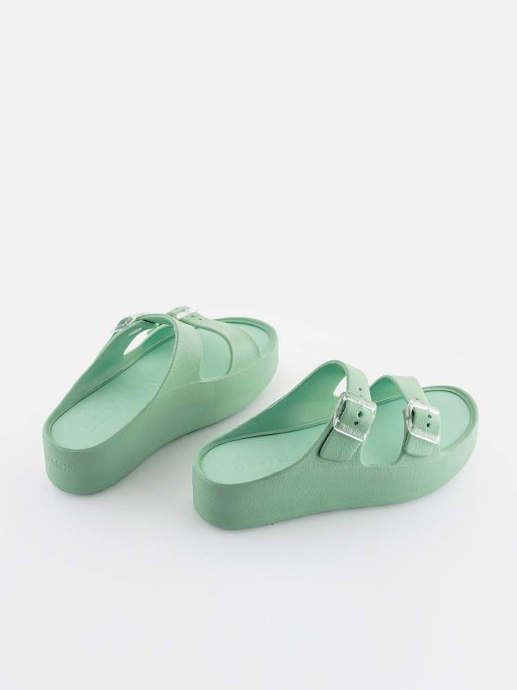Lemon Jelly Vegan green sandals with buckles Fenix Menta - 10021798