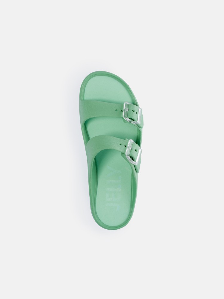 Lemon Jelly Vegan green sandals with buckles Fenix Menta - 10021798