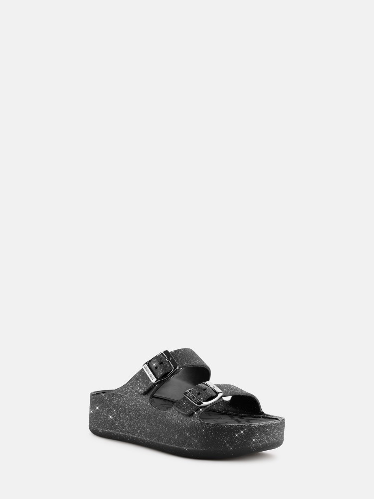 nalu＊-11138 Lemon Jelly Slides Orange Sandals with Buckles Fenix