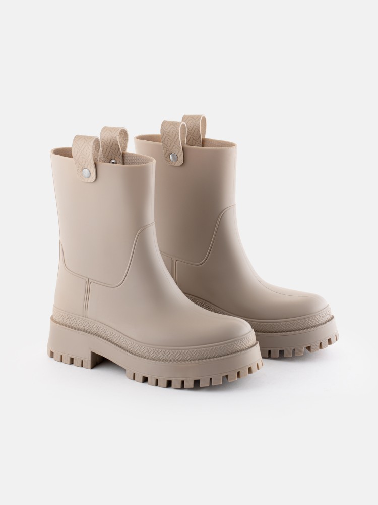 Vegan beige mid calf boots Kaiah Dusty Nude Lemon Jelly Booties