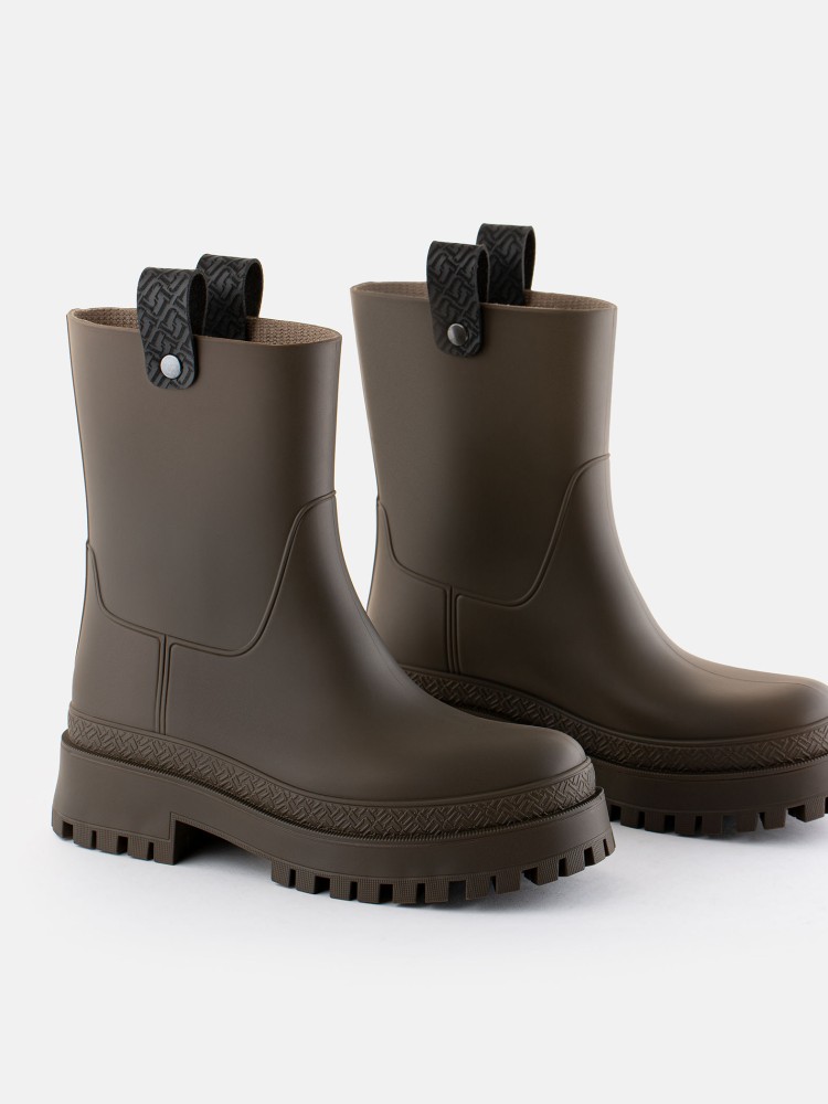 Vegan brown mid calf boots Kaiah Woodland Lemon Jelly Boots - 10023460