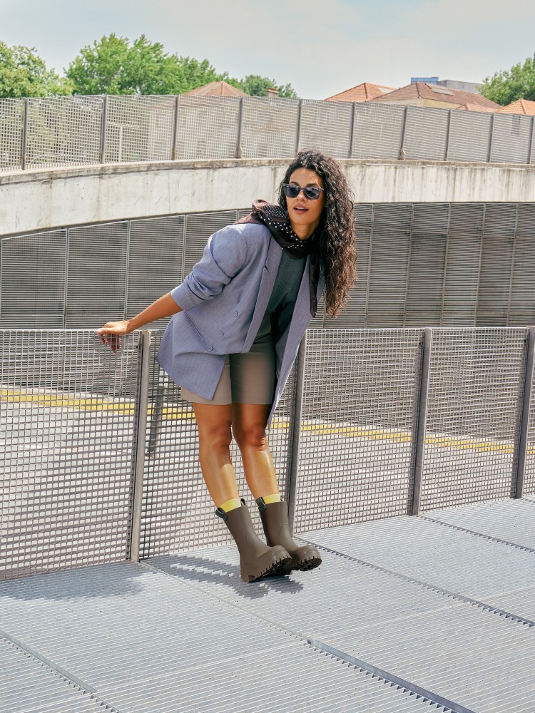 Vegan brown mid calf boots Kaiah Woodland Lemon Jelly Boots - 10023460