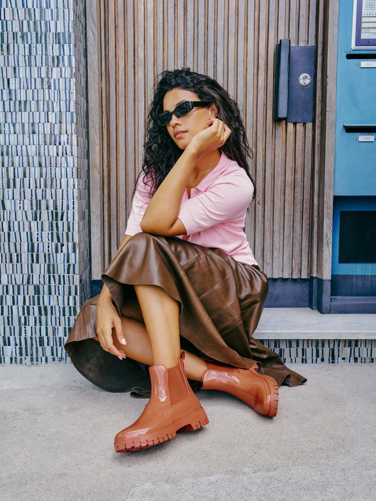 Vegan Orange Ankle Boots Lemon Jelly Peachy Rust - 10023518