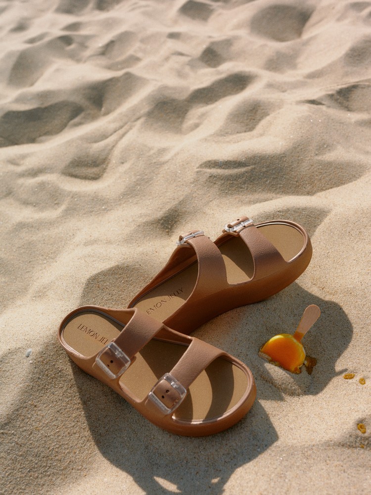 Lemon Jelly Sandals with Buckles Vegan Fenix Bronzo Metal - 10023125