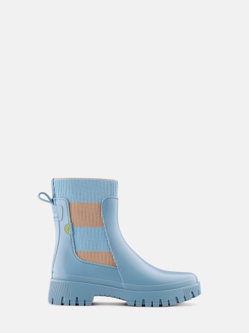 Vegan Blue Ankle Boots with Fur Lining Lemon Jelly Colden Honest